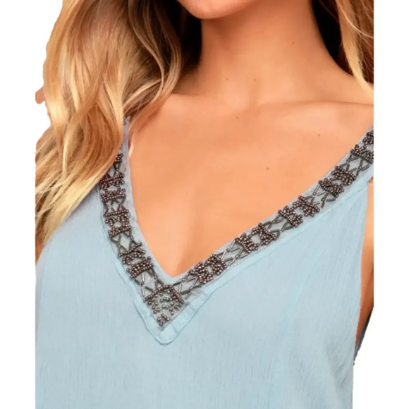 NWT PPLA Xia Light Blue Beaded Swing Dress Women’s size small - Picture 3 of 14